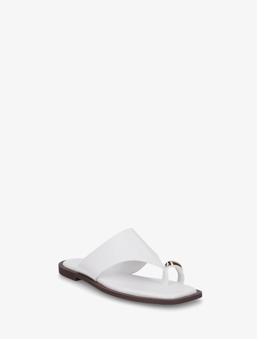 Mules plates à entre-doigt bijou - Blanc - 2
