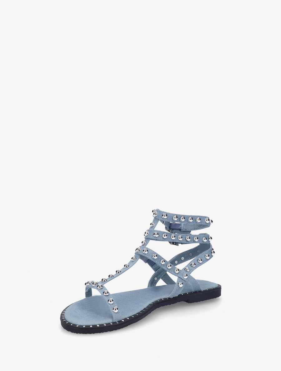 Spartiates montantes à clous - Bleu denim - 3
