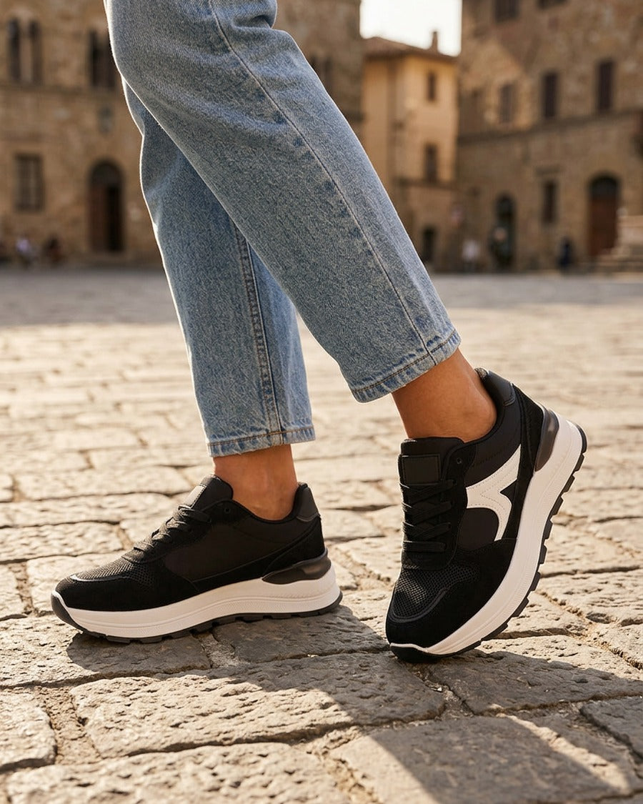 Sneakers en simili stylisés - Noir