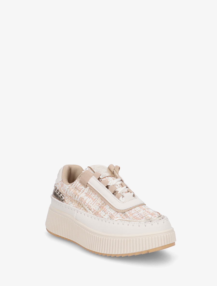 Sneakers imprimés à semelle plateforme - Beige - 2