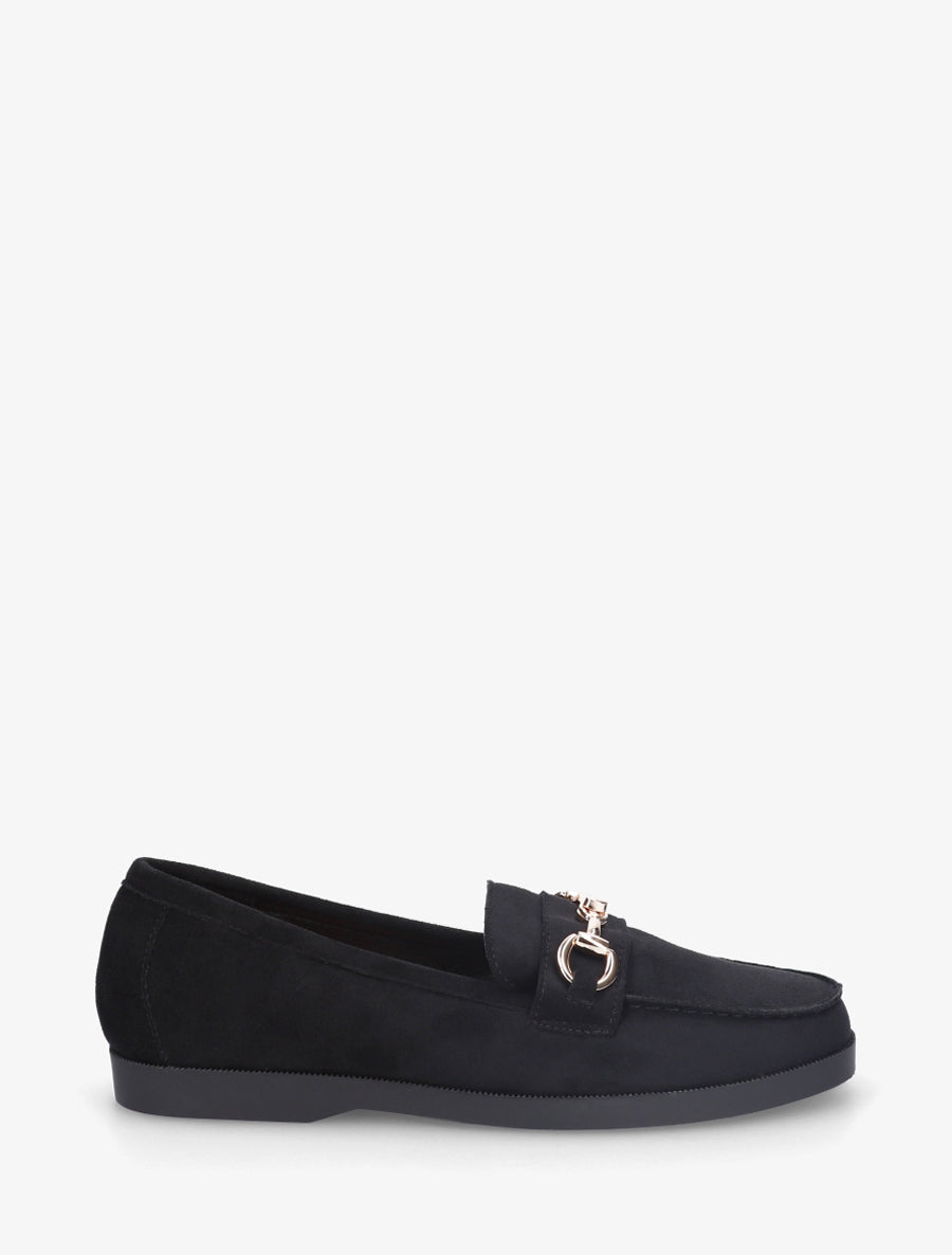 Mocassins en suédine à boucle métallique - Noir - 1