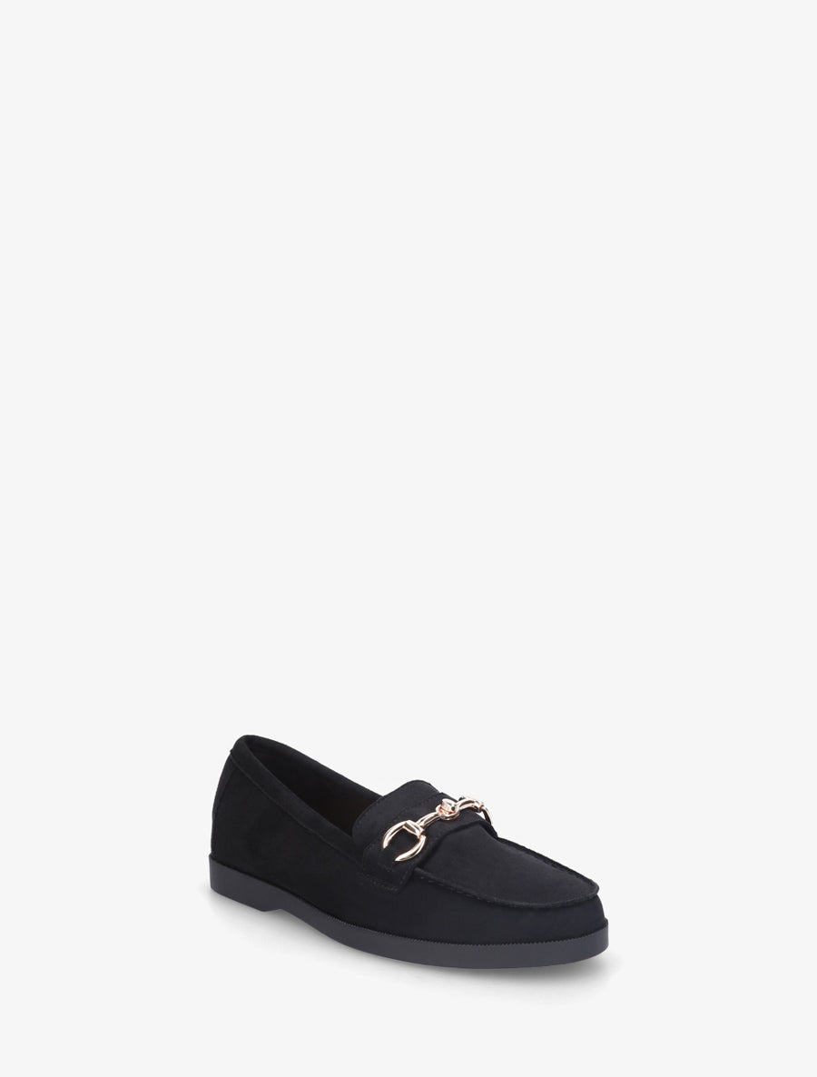 Mocassins en suédine à boucle métallique - Noir - 2