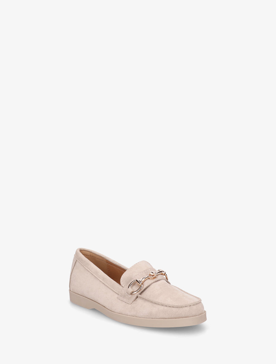 Mocassins en suédine à boucle métallique - Beige - 2
