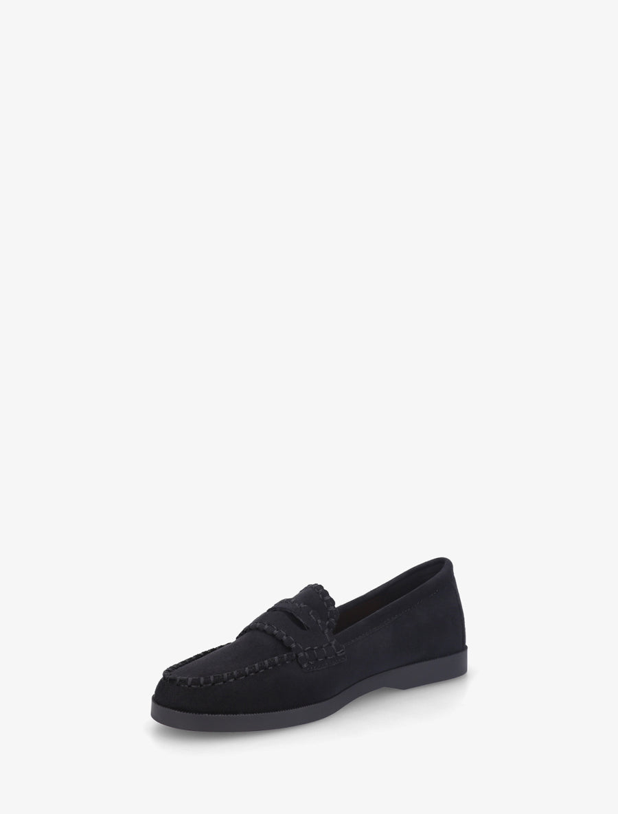 Mocassins en suédine à surpiqûres - Noir - 3