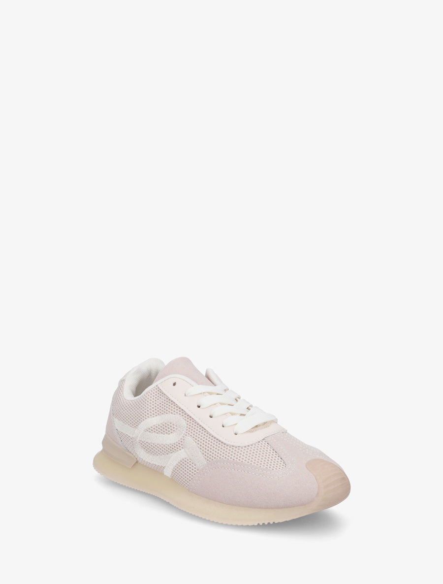 Baskets bimatière à broderie fantaisie - Beige - 2