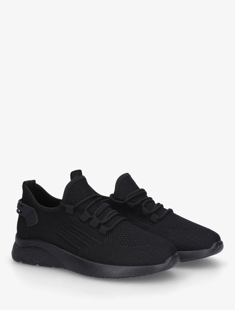 Baskets en tissu style running - Noir - 4