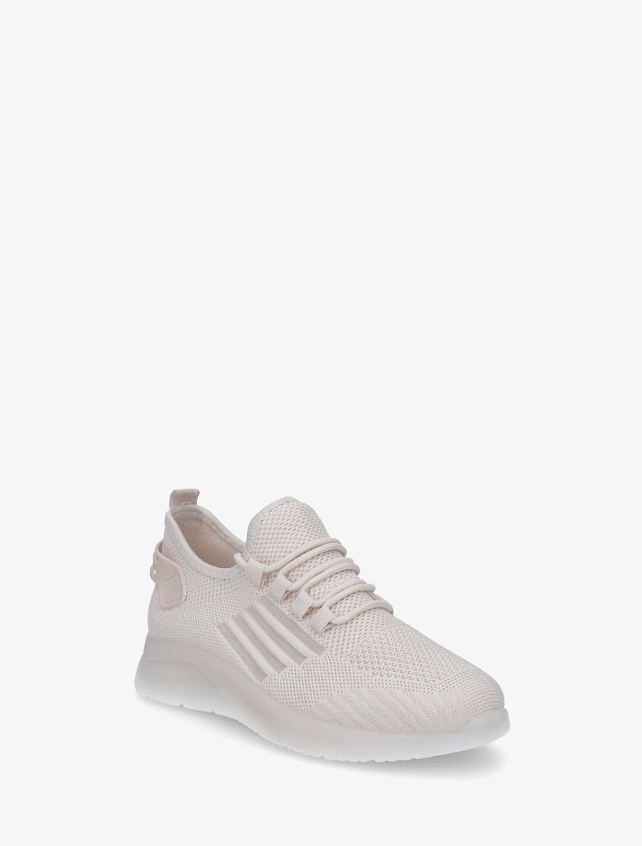 Baskets en tissu style running - Beige - 2