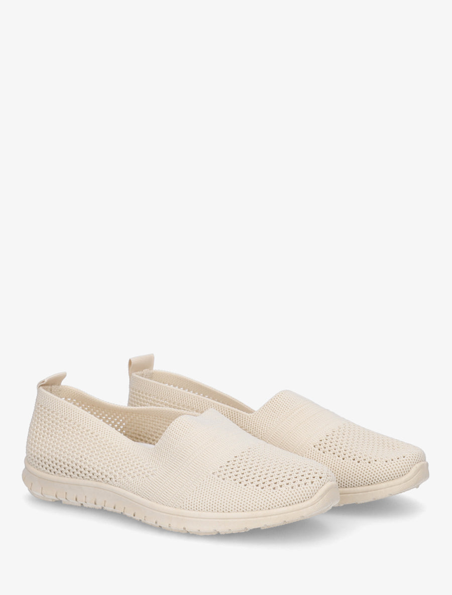 Slip-on en maille - Beige - 4