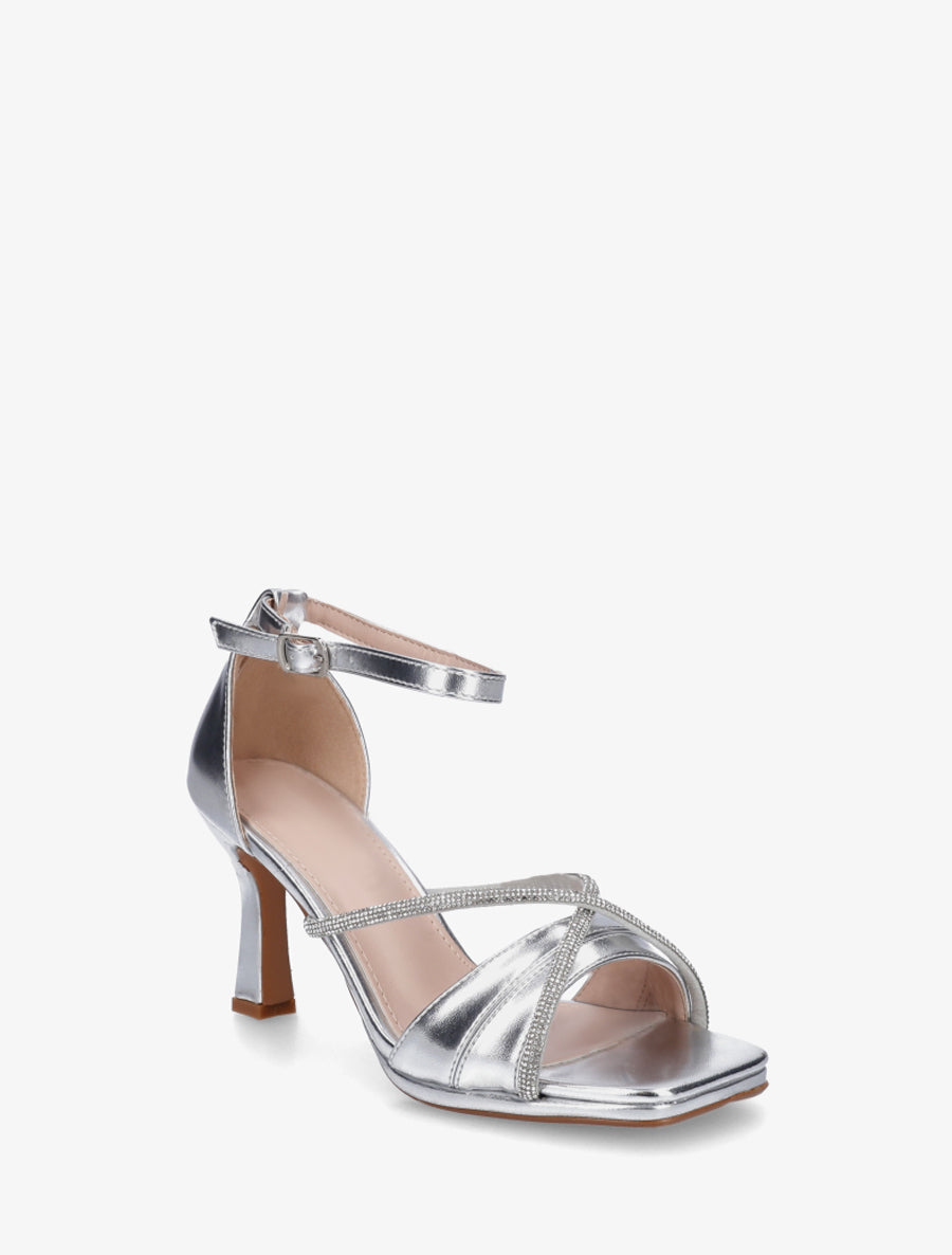 Sandales à brides strassées - Argent - 2