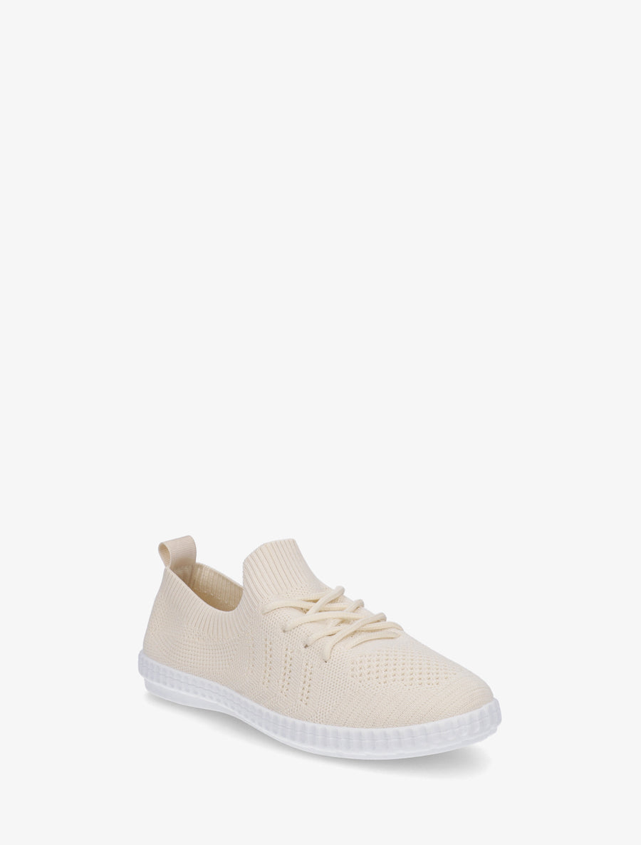 Tennis en tissu ajouré - Beige - 2