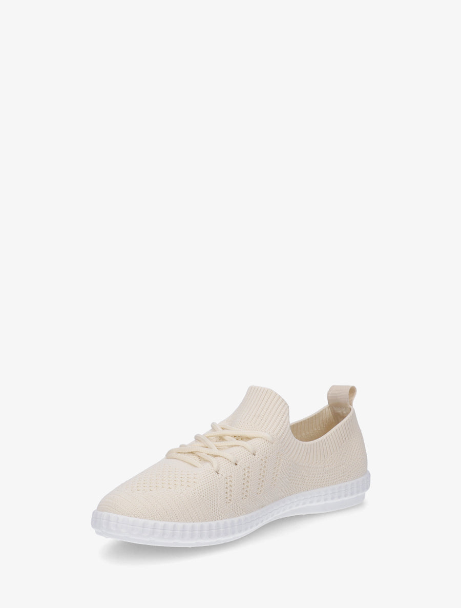Tennis en tissu ajouré - Beige - 3