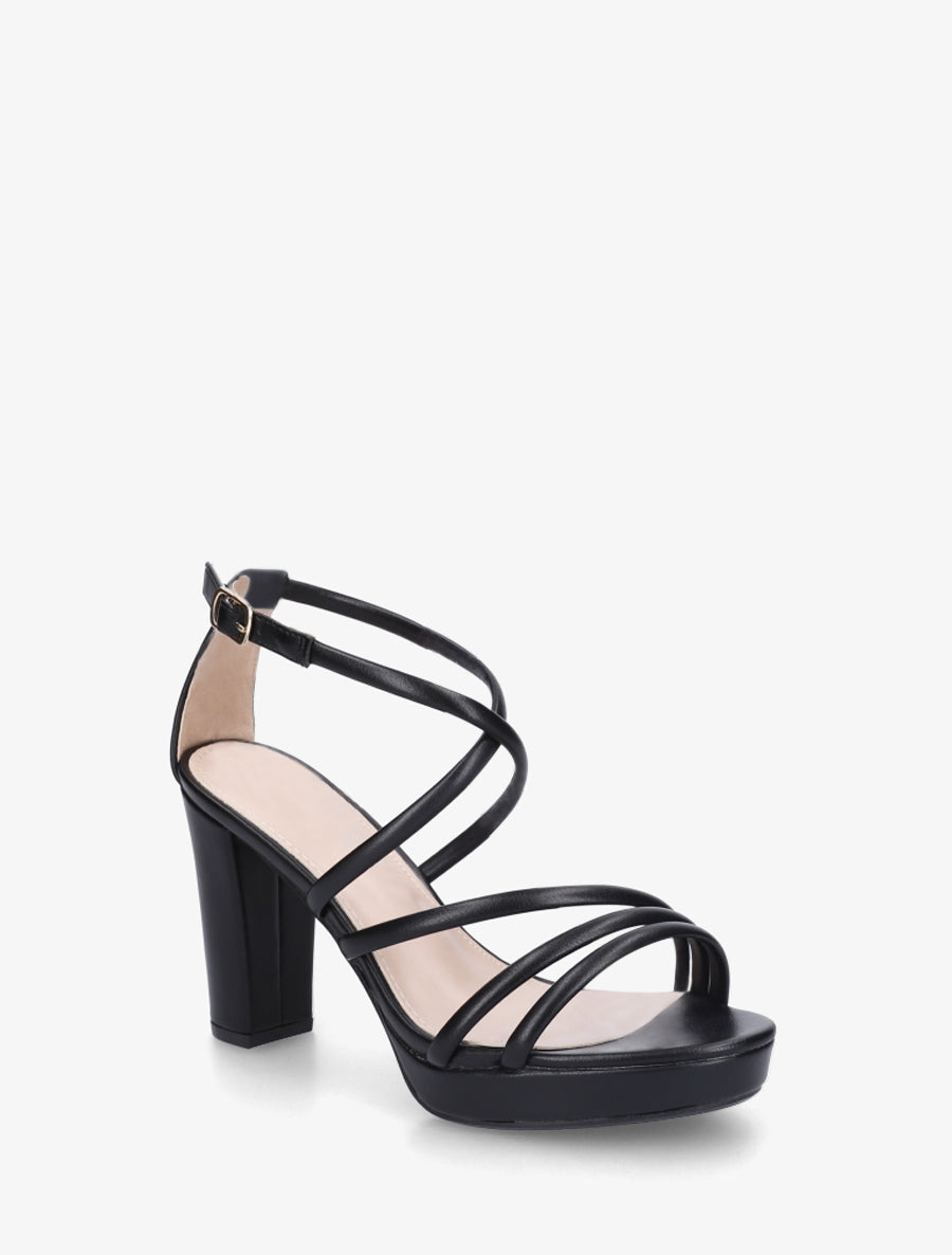 Sandales multibrides en simili - Noir - 2