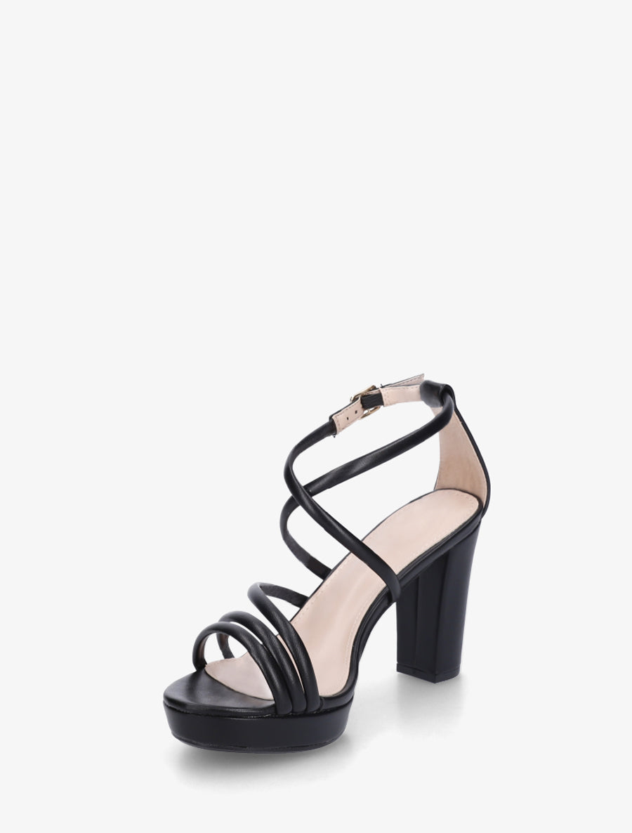 Sandales multibrides en simili - Noir - 3