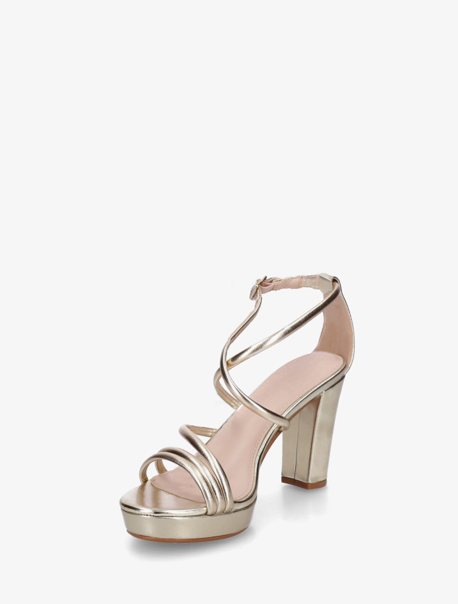 Sandales multibrides en simili - Or - 3