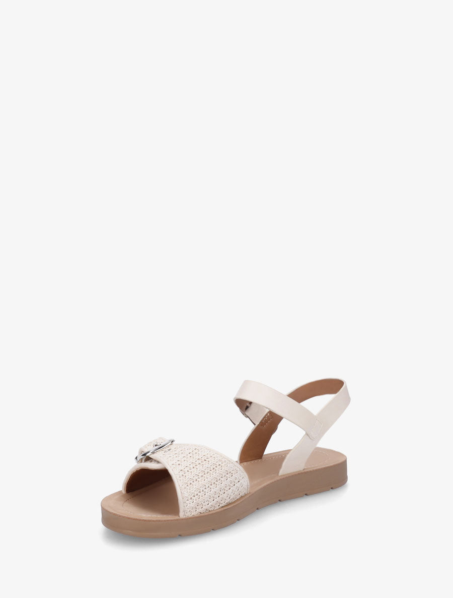 Nu-pieds à bride effet effet raphia - Beige - 3