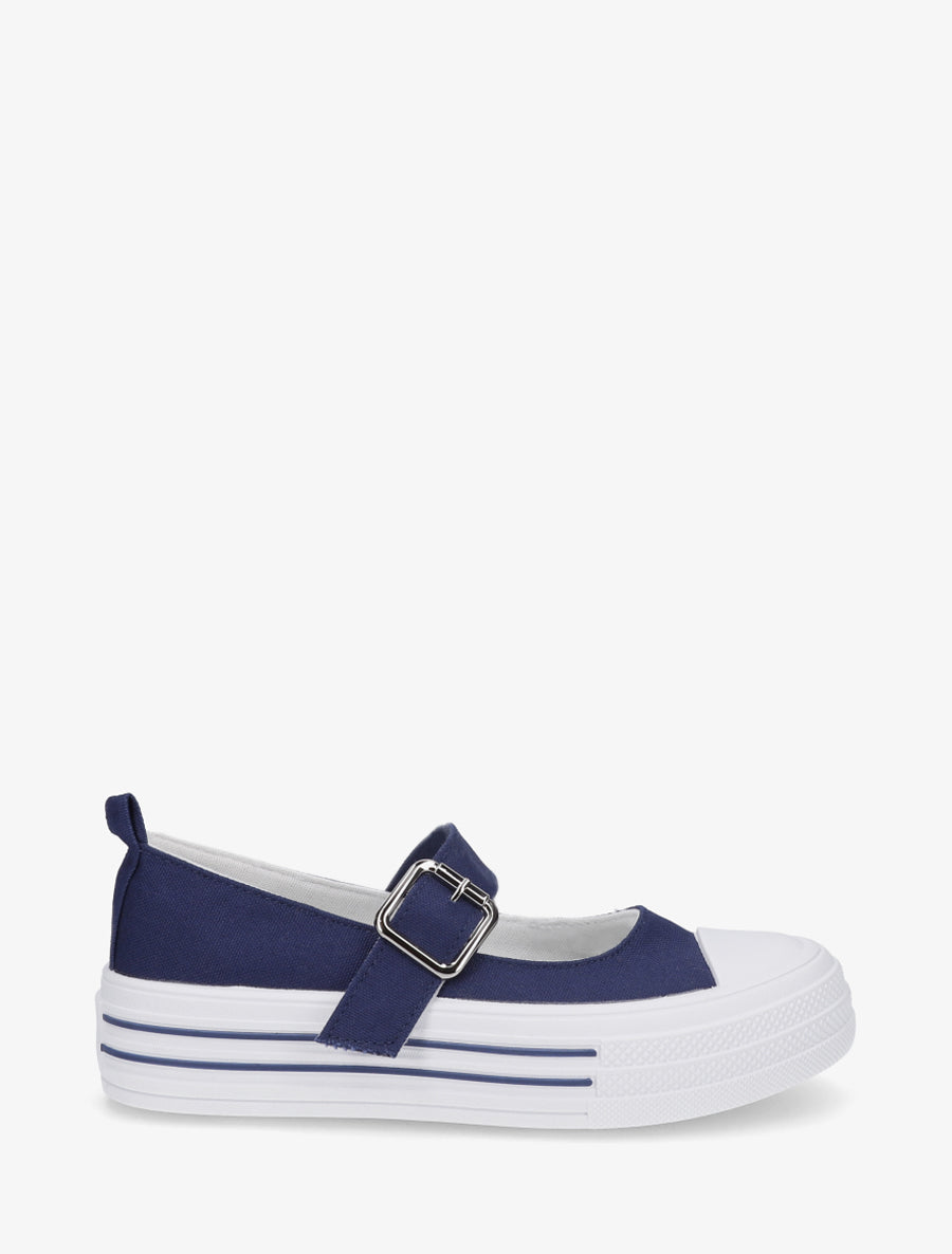 Ballerines style baskets à scratch - Marine - 1