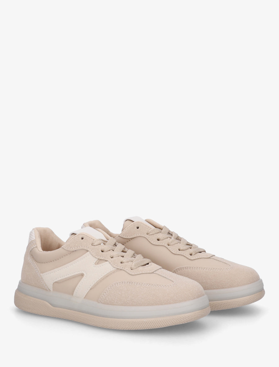 Tennis en simili à empiècement graphique - Taupe - 4