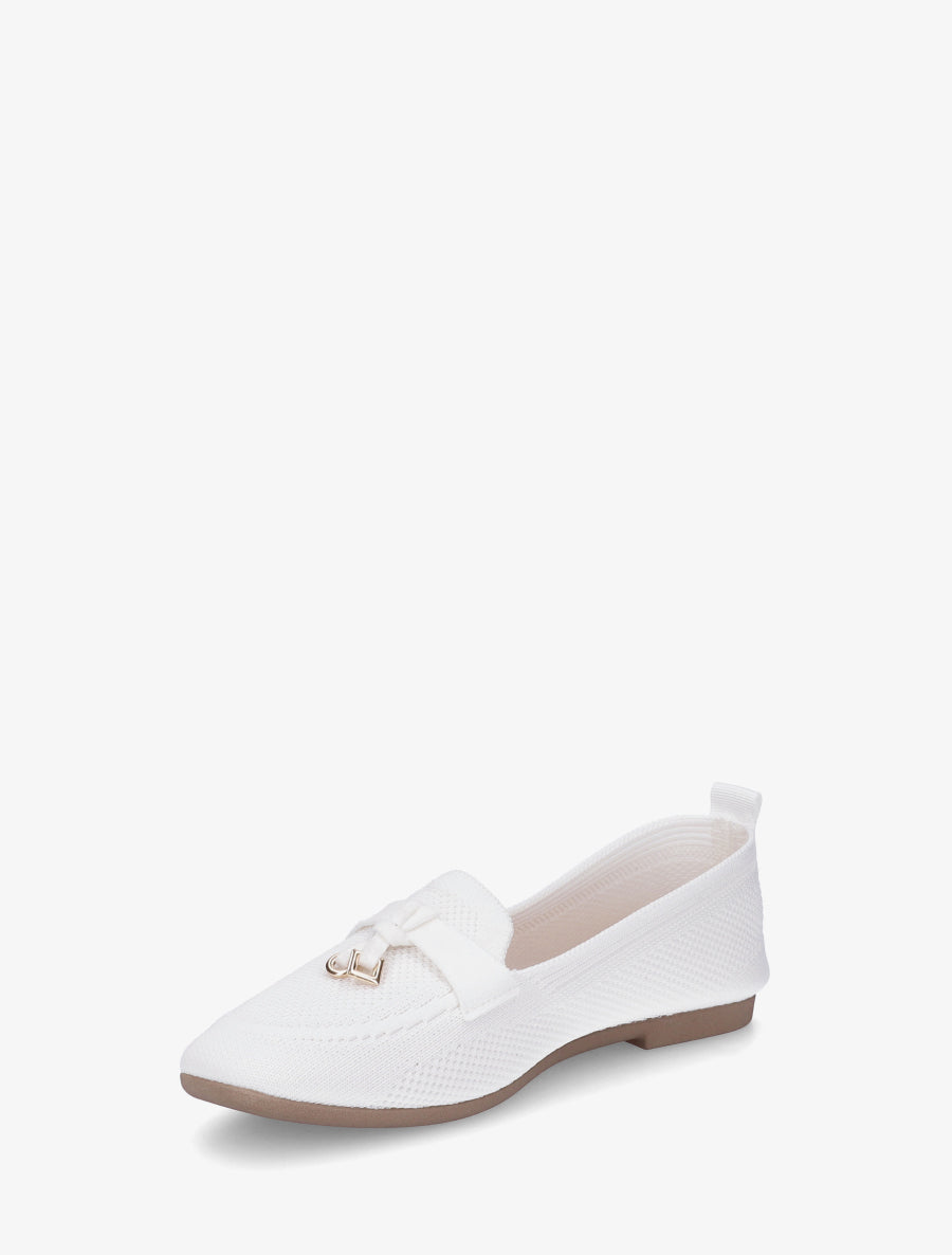 Mocassins en tissu à bijoux - Blanc - 3