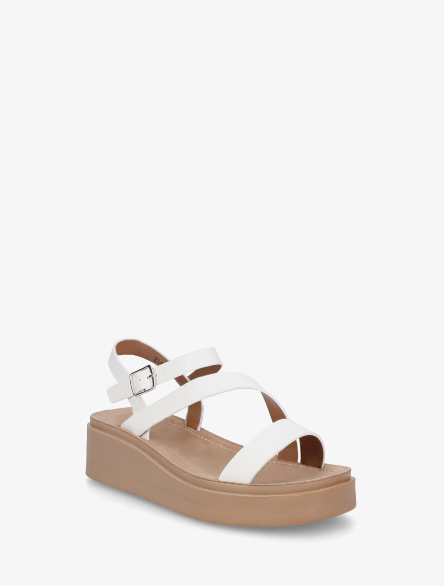 Sandales multi-bride en simili - Blanc