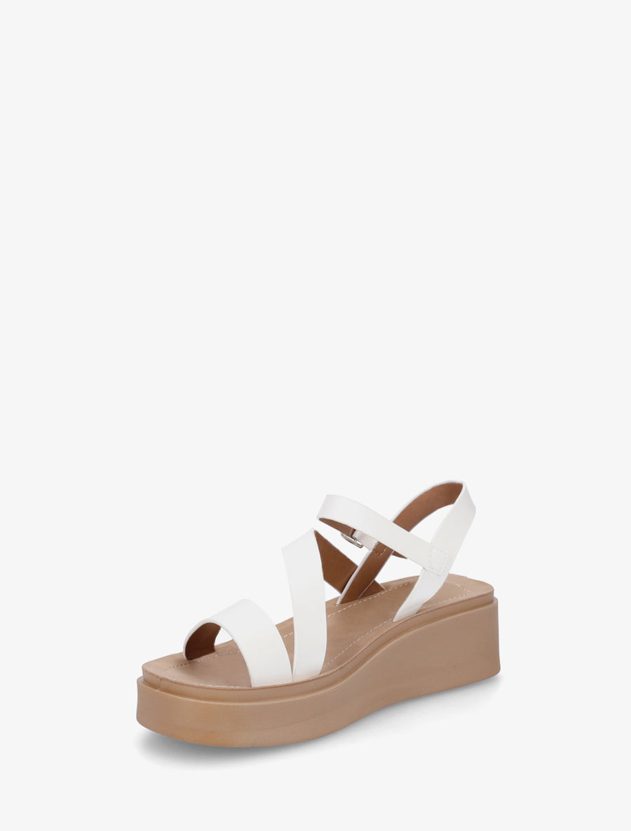 Sandales multi-bride en simili - Blanc - 3