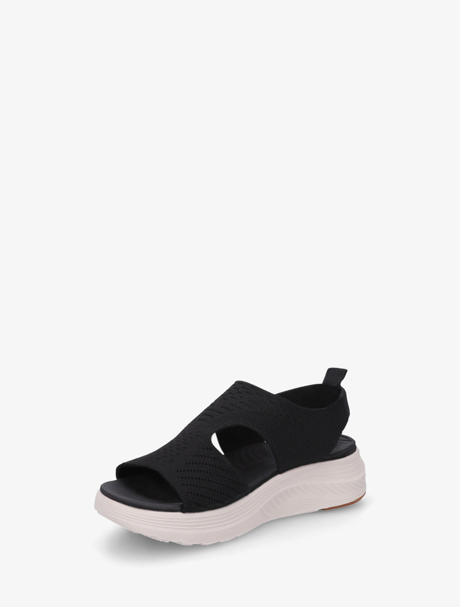 Sandales élastiquées en tissu - Noir