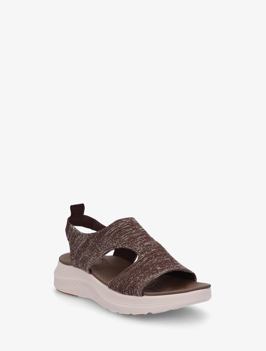 Sandales élastiquées en tissu irisé - Marron
