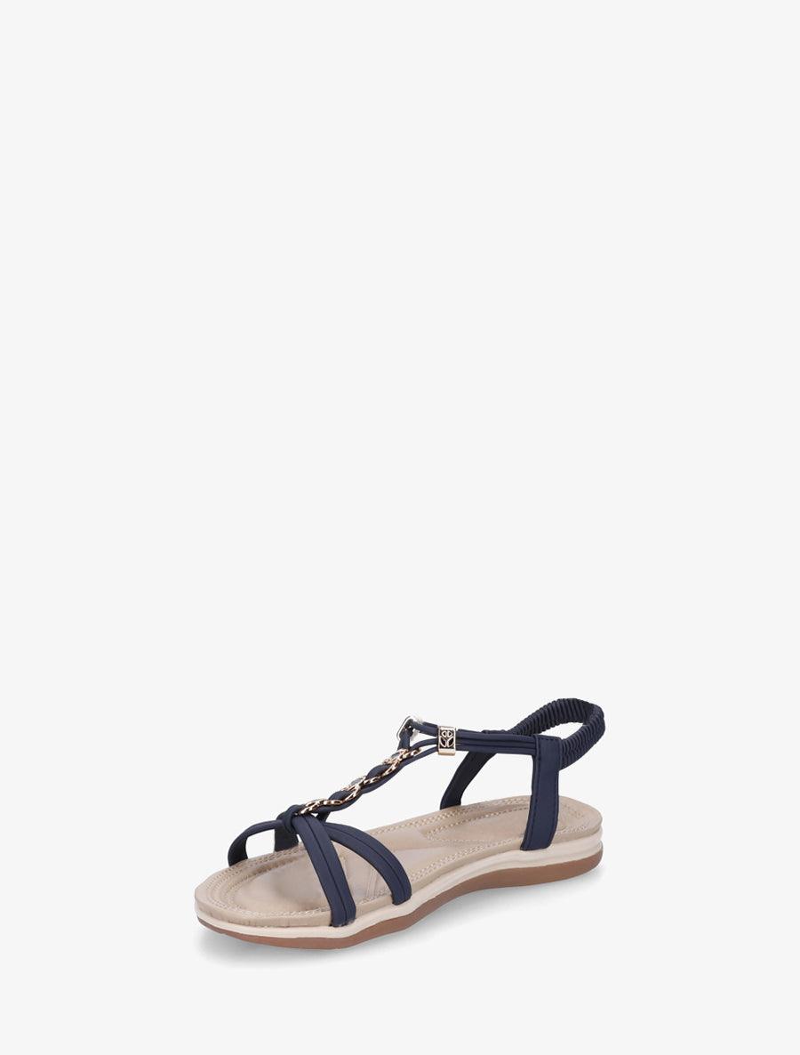 Nu-pieds à empiècement bijoux - Bleu - 3