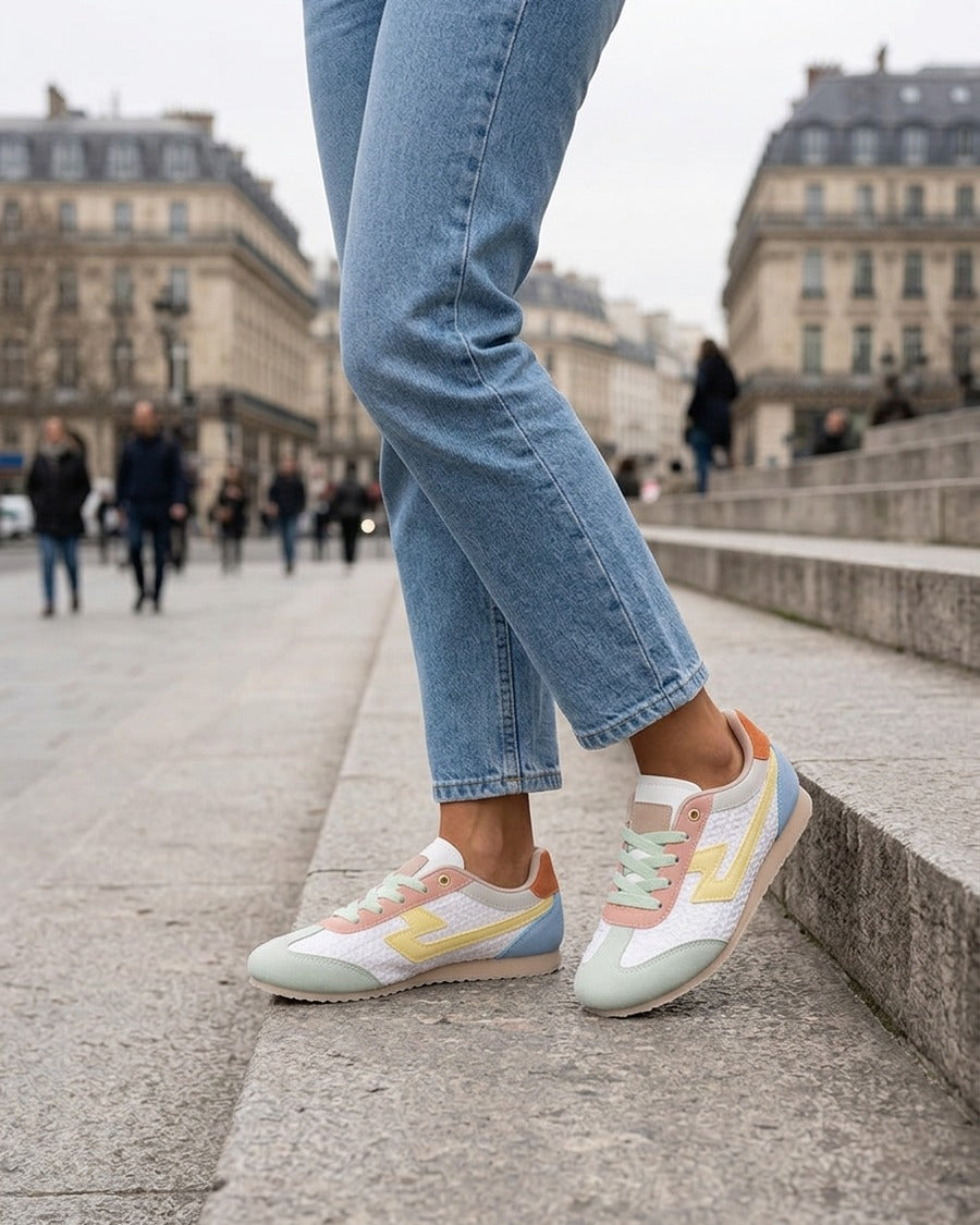 Baskets en simili effet tressé - Multi
