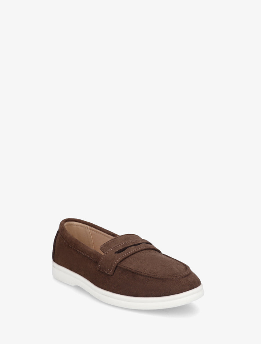 Mocassins unis en suédine - Marron - 2
