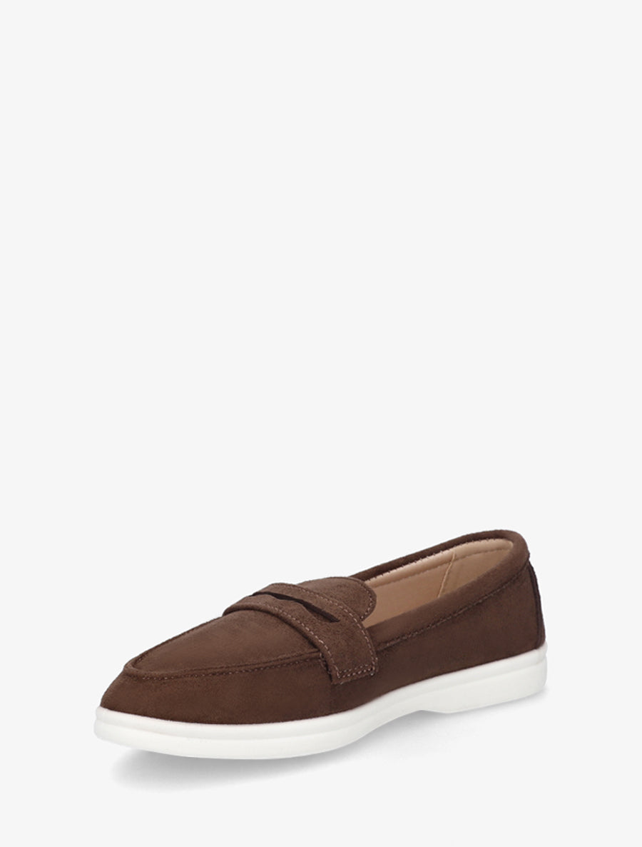 Mocassins unis en suédine - Marron - 3