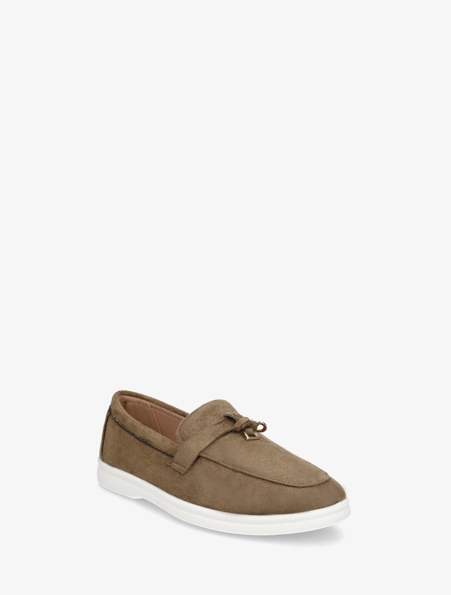 Mocassins en suédine à semelle plate - Kaki - 2