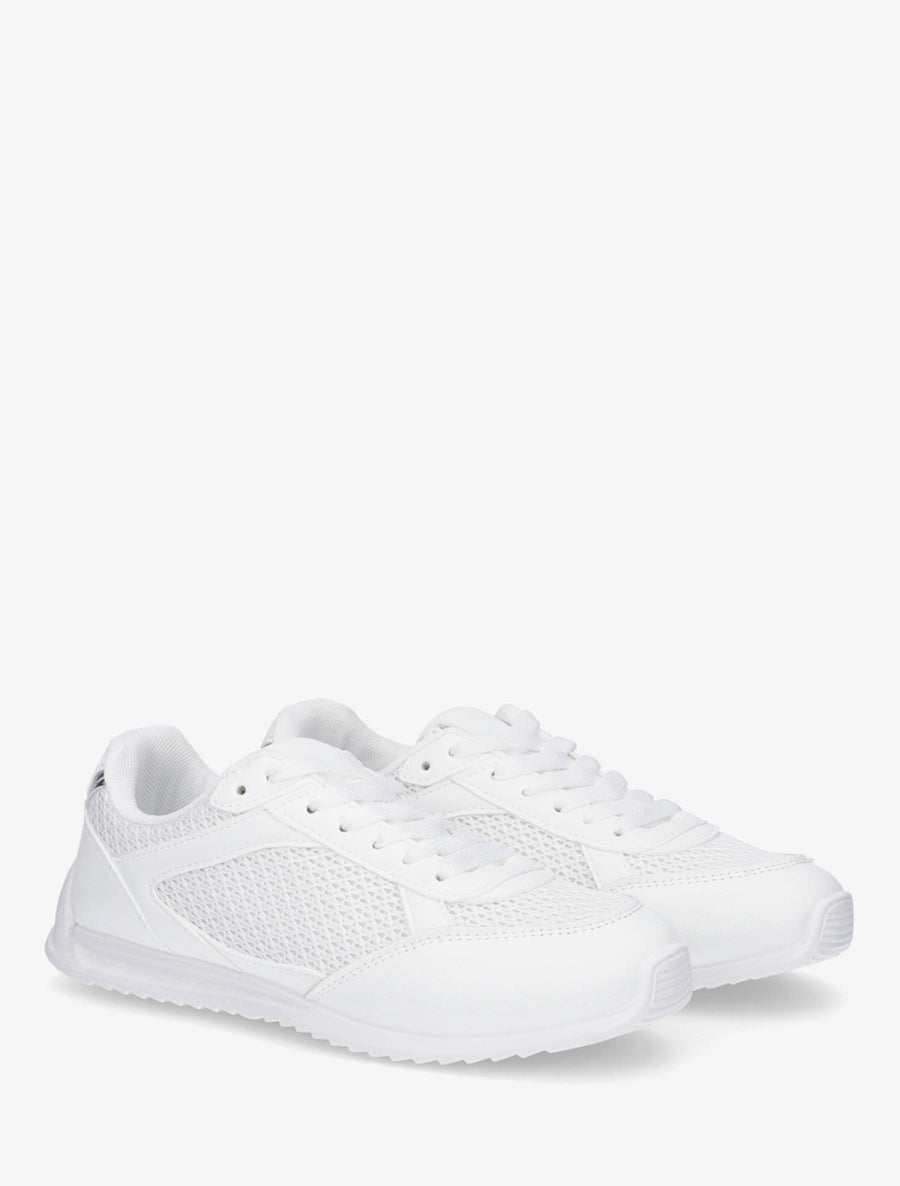 Baskets casual en tissu et simili - Blanc - 4