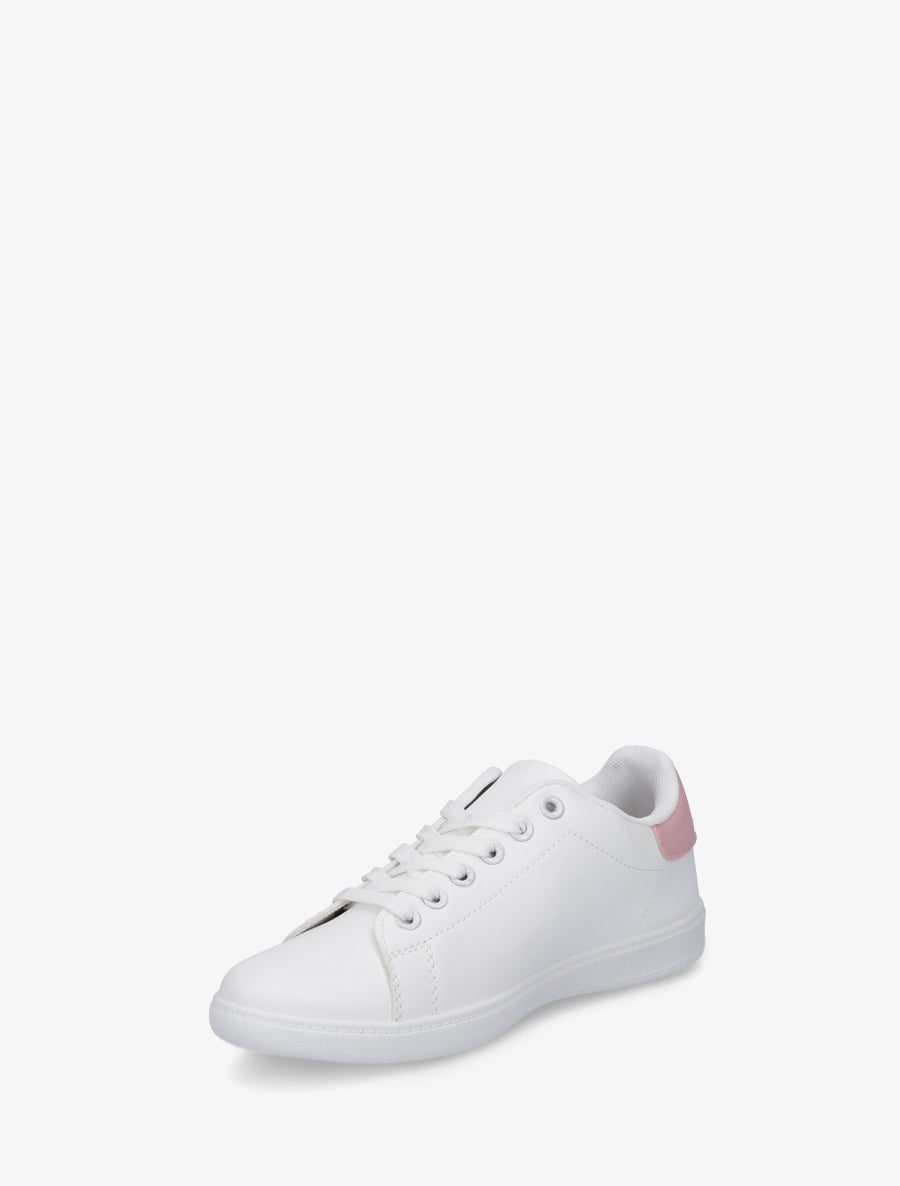 Sneakers basiques en simili - Rose - 3