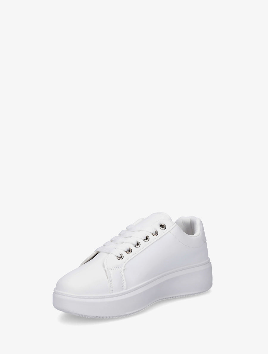 Sneakers à empiècement coeur strassé - Blanc - 3