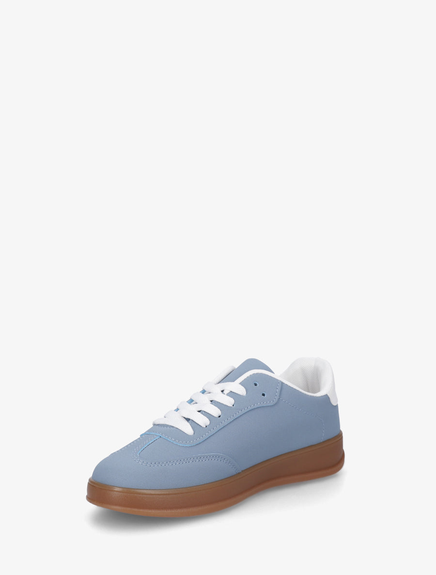 Sneakers unies à semelle caoutchouc - Bleu - 3