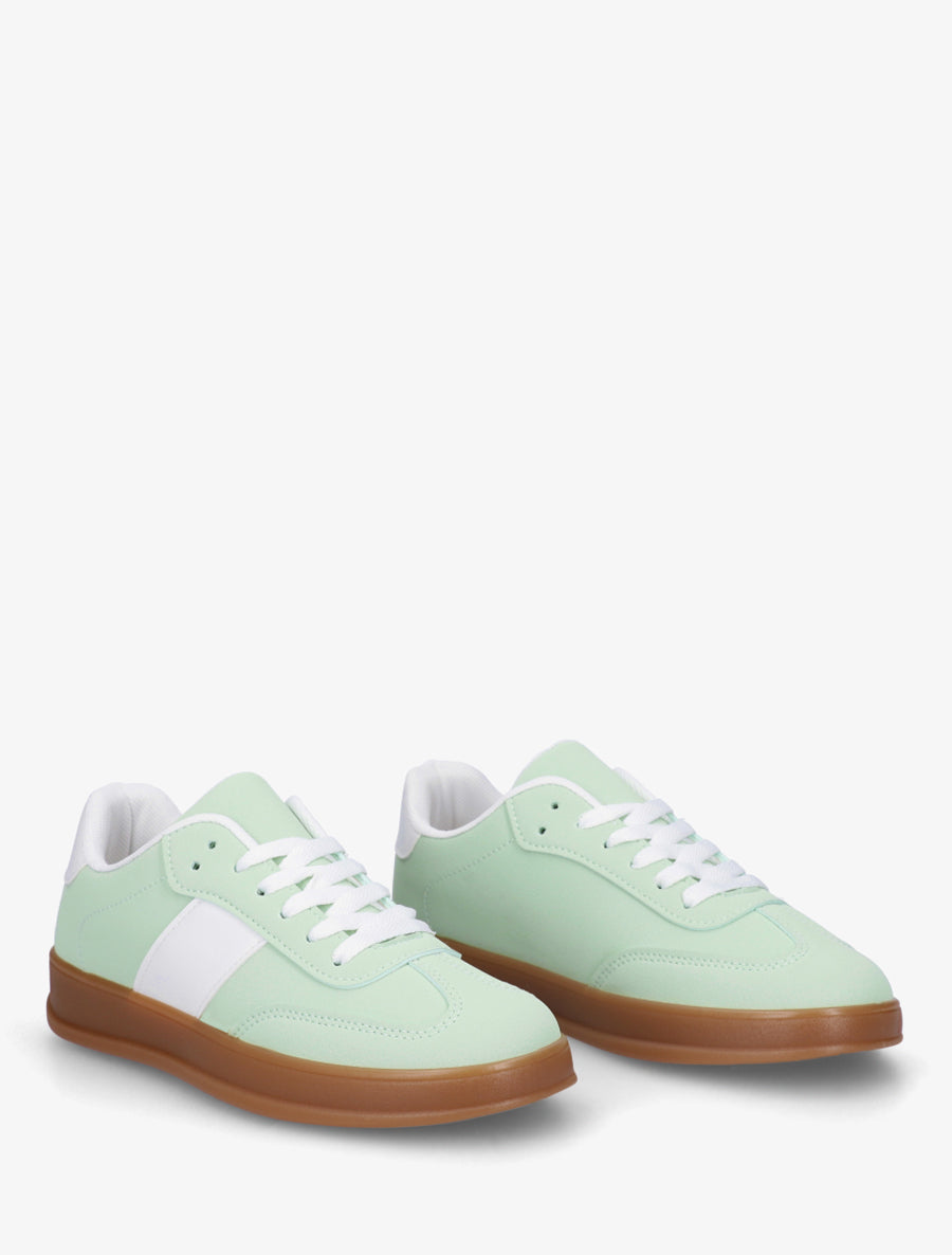 Sneakers unies à semelle caoutchouc - Vert d&