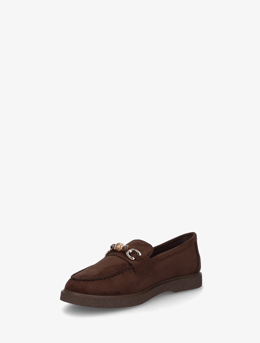 Mocassins suédine à perles - Marron - 3