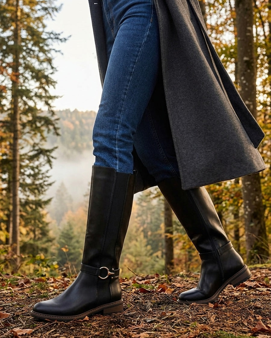 Bottes en simili élastiquées - Noir