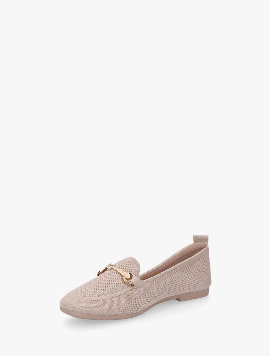 Mocassins en maille à boucle décorative - Taupe - 3