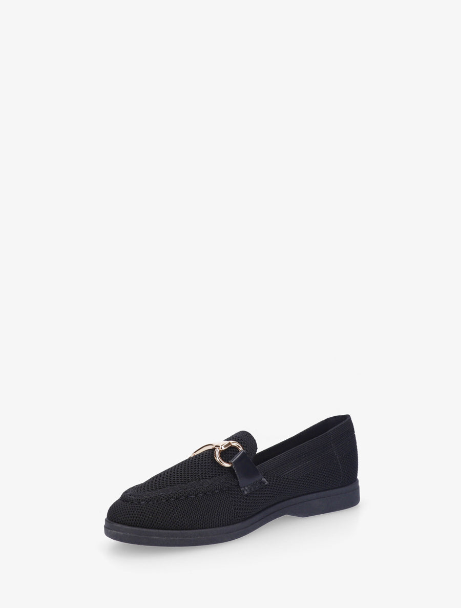 Mocassins en mesh à boucle décorative - Noir - 3