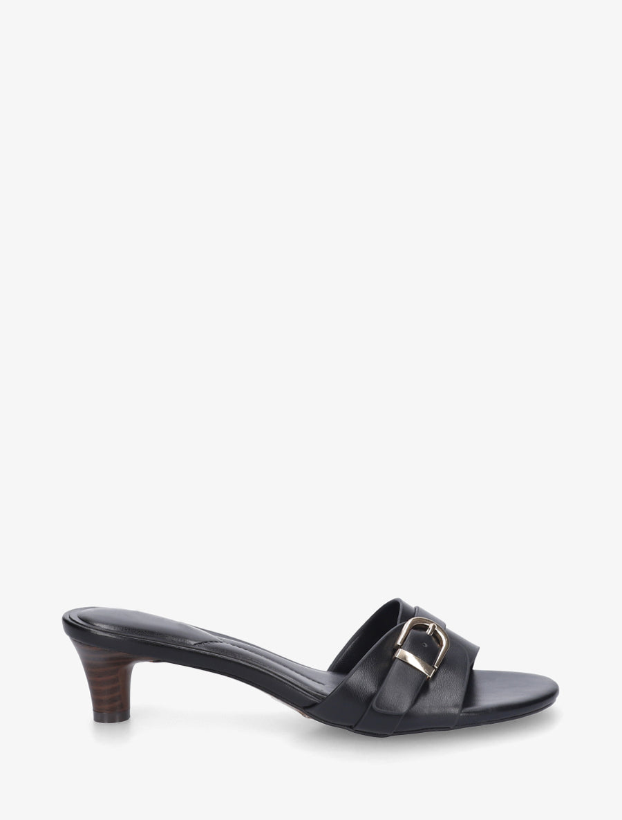 Mules en simili à boucle - Noir - 1