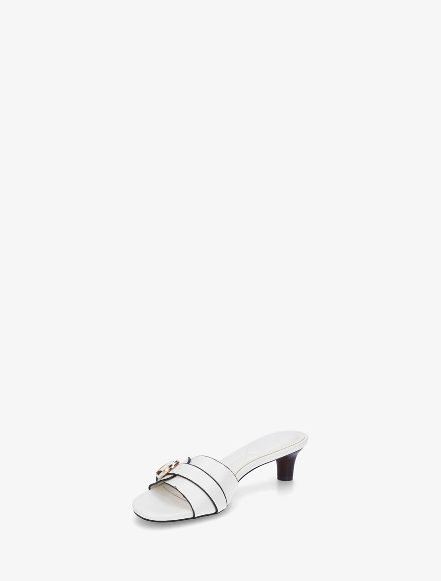 Mules en simili à boucle - Blanc - 3