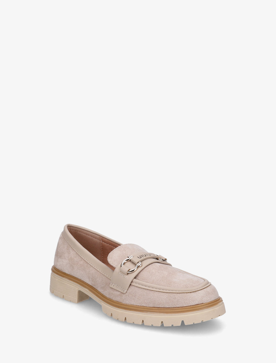 Mocassins en suédine à boucle décorative - Taupe - 2