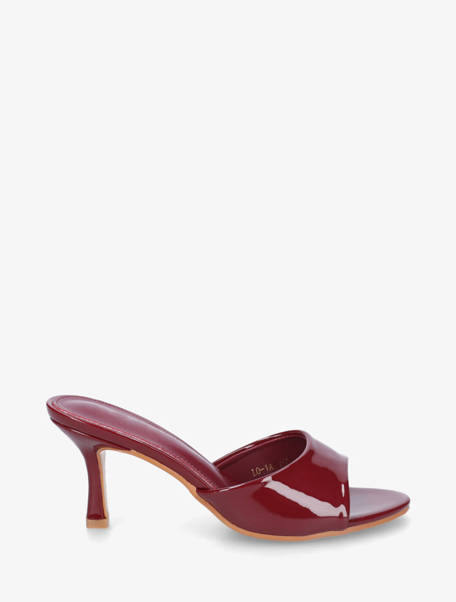 Mules vernies à talon - Bordeaux - 1