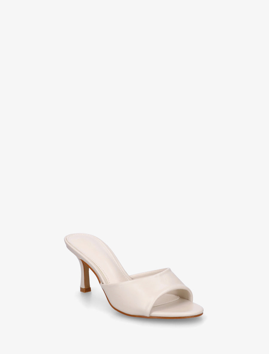 Mules classiques en simili - Crème - 2