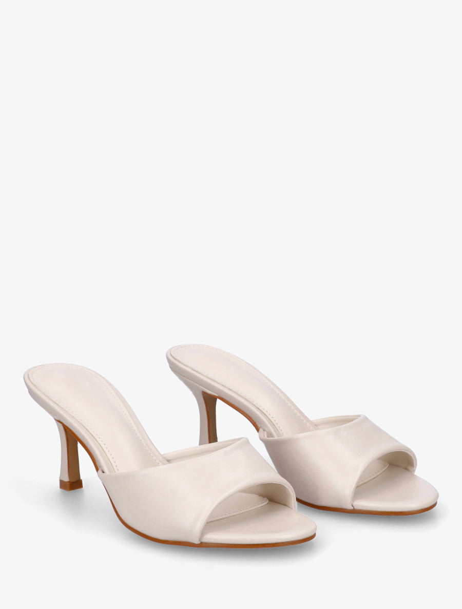 Mules classiques en simili - Crème - 4