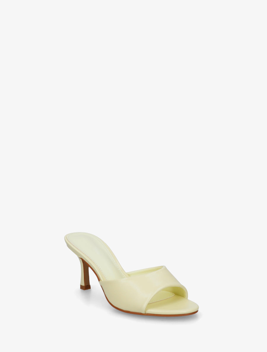Mules classiques en simili - Jaune pâle - 2