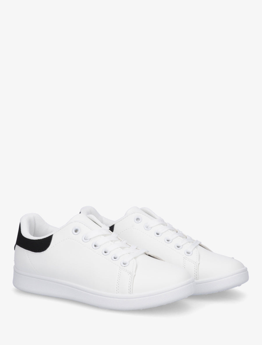 Baskets classiques en simili - Noir/blanc - 4