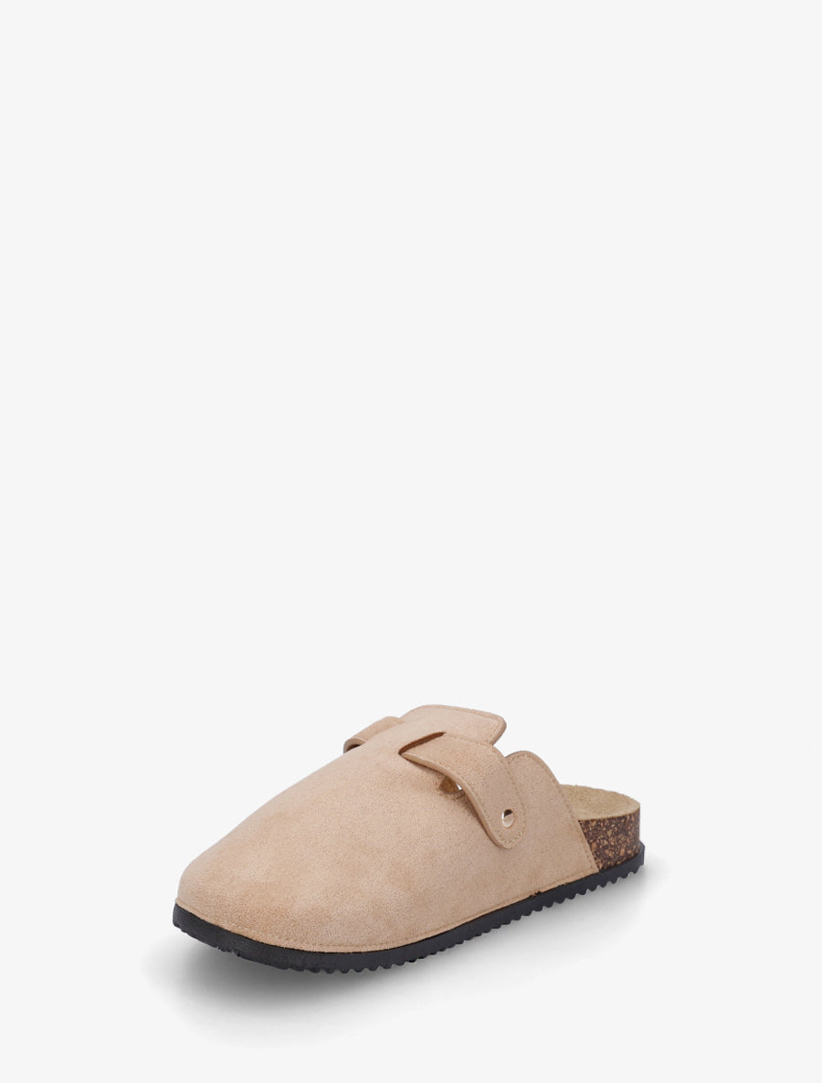 Mules style sabot en suédine - Beige - 3