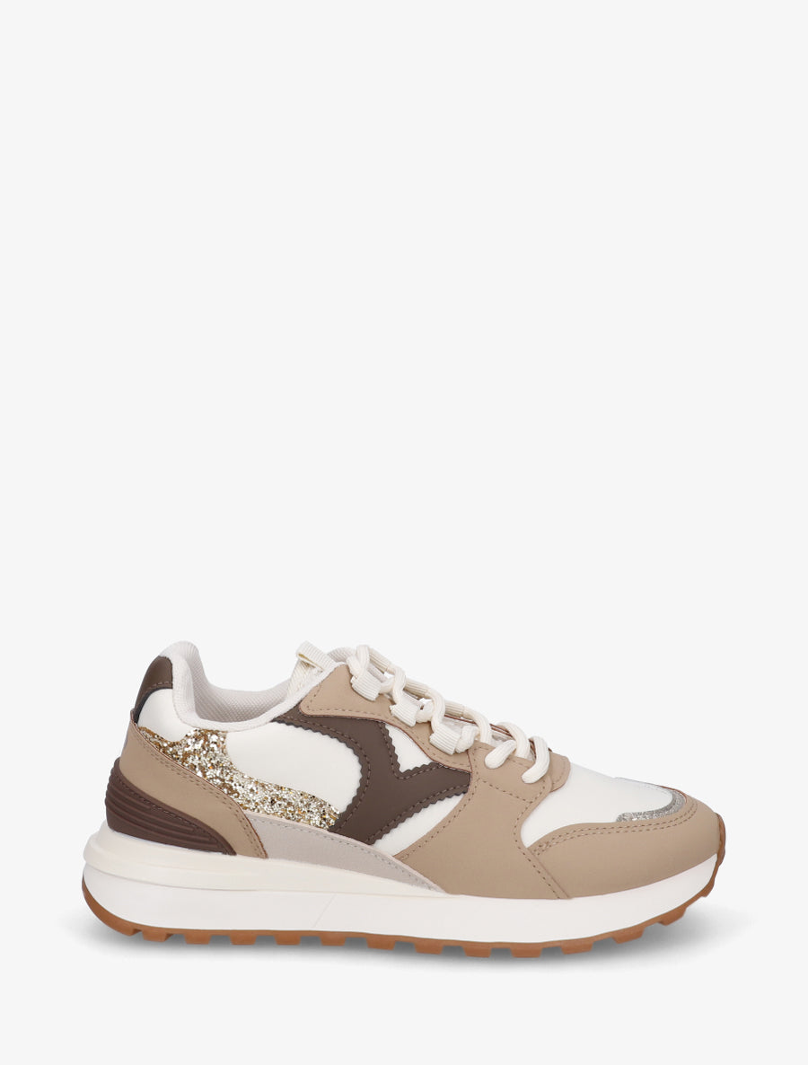 Baskets à empiècements fantaisies - Taupe - 1